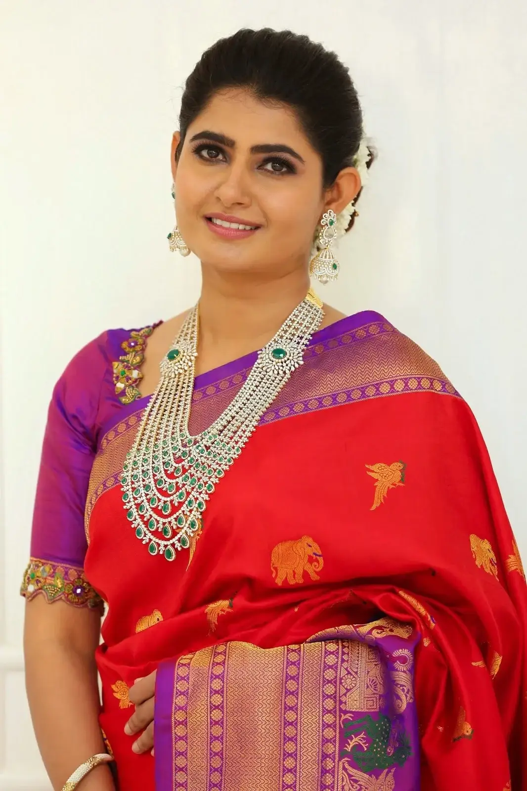 Ashima Narwal stills in Red Saree